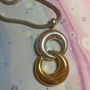 Monet Infinity Silver and Gold Tone Necklace